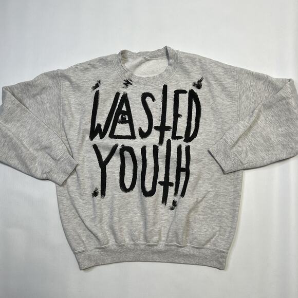 Wasted Youth Sweatshirt Mens XL Crewneck Graphic Pullover Streetwear - Picture 1 of 7
